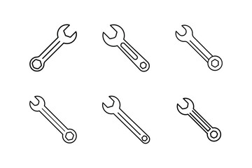 wrench line art vector illustration