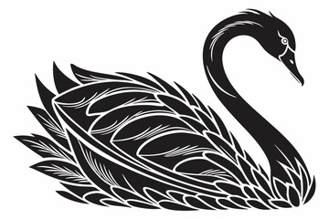 swan silhoette black vector