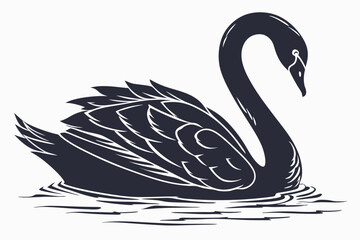 swan silhoette black vector