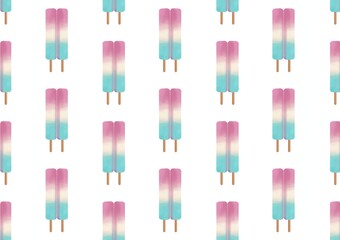 Rainbow ice cream vector pattern illustration in one delicious one. Perfect for wallpapers, assets, etc.