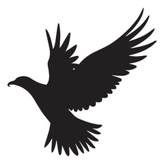 Fototapeta premium Bird flying Silhouette vector illustration isolated on a white background
