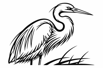 Obraz premium egret sihouette black vector