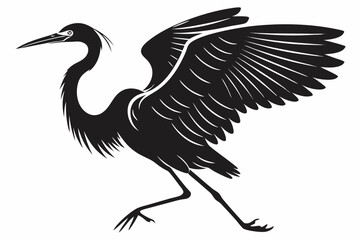 Obraz premium egret sihouette black vector