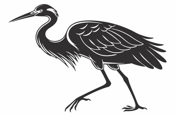 Obraz premium egret sihouette black vector