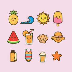 Cute Summer Icons Collection