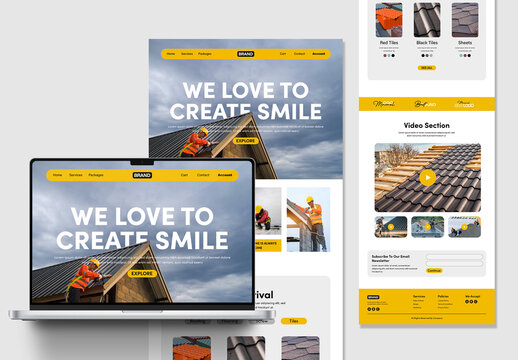 Home Repair And Construction Agency Landing Page Layout