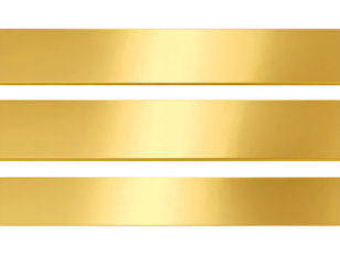 Three horizontal gold stripes on a transparent background