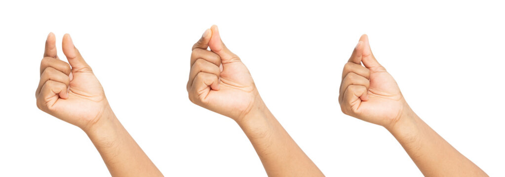Man snapping his fingers on isolated background.