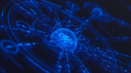 Big data technology data science analysis artificial intelligence generative ai deep learning machine learning algorithm neural flow network analytics innovation abstract futuristic. 3d rendering.
