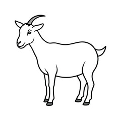 goat silhouette isolated on white