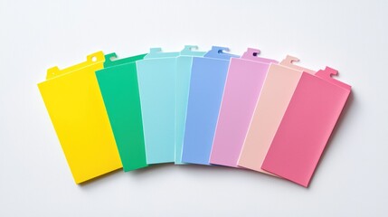 Set of colorful index tabs on a white background
