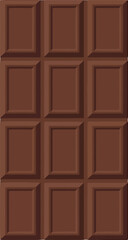 Naklejka premium Vector illustration of a delicious dark chocolate bar with sixteen individual chocolate squares