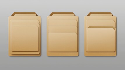 Set of paper folders with tabs for organizing