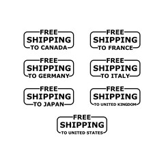 Free shipping in G7 countries icon isolated on white background