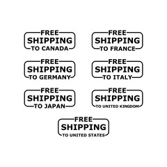 Free shipping in G7 countries icon isolated on white background