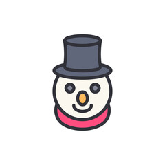 Festive Snowman Character With Classic Top Hat For Winter Holiday