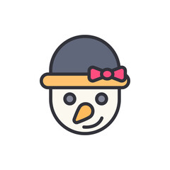 Cheerful Snowman Head With Stylish Hat For Winter Holiday Season