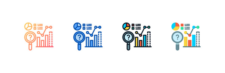 Predictive Chart icon set multiple style collection