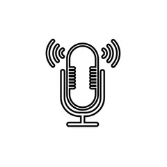 Simple microphone line icon.