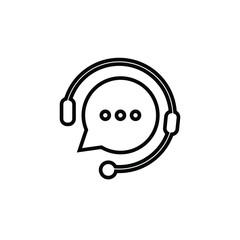 thin line support service icon