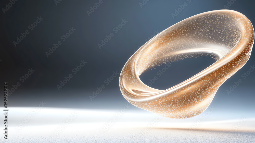 Poster A captivating 3D rendering of a smooth, fluid shape showcasing modern design and artistic elegance.