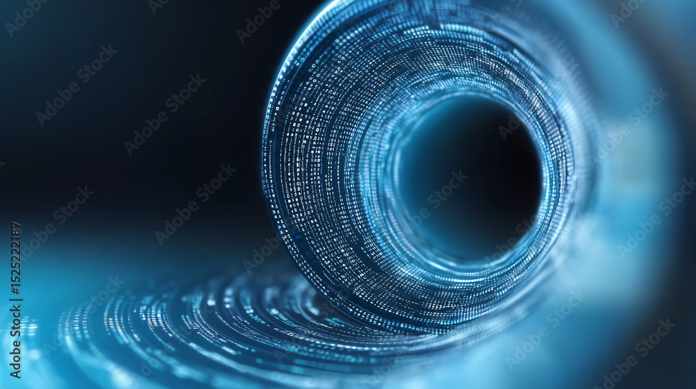 Aufkleber A captivating digital representation of a swirling vortex illustrating the flow of data and innovation in technology.