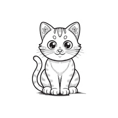 Adorable kitten illustration cute pet drawing