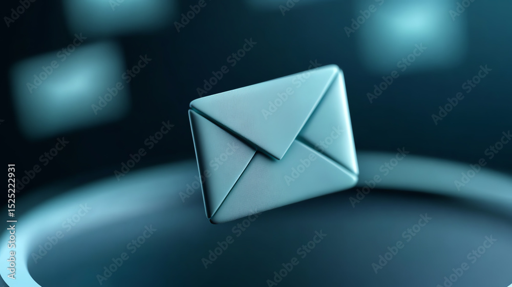 Poster A digital representation of an email envelope symbolizing communication in the modern world. Ideal for tech-related projects.