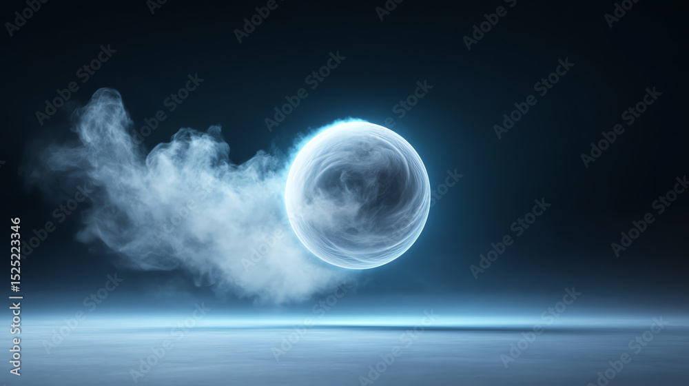 Aufkleber a glowing orb surrounded by mist, representing innovation and technology. perfect for futuristic and