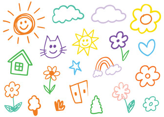 Fototapeta premium Vector set of nature and summer icons for web design