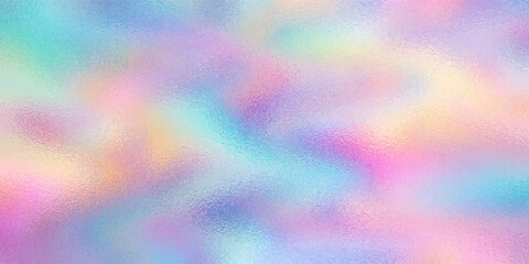Holographic colorful vector background. Shiny silver foil holo wallpaper, neon illustration