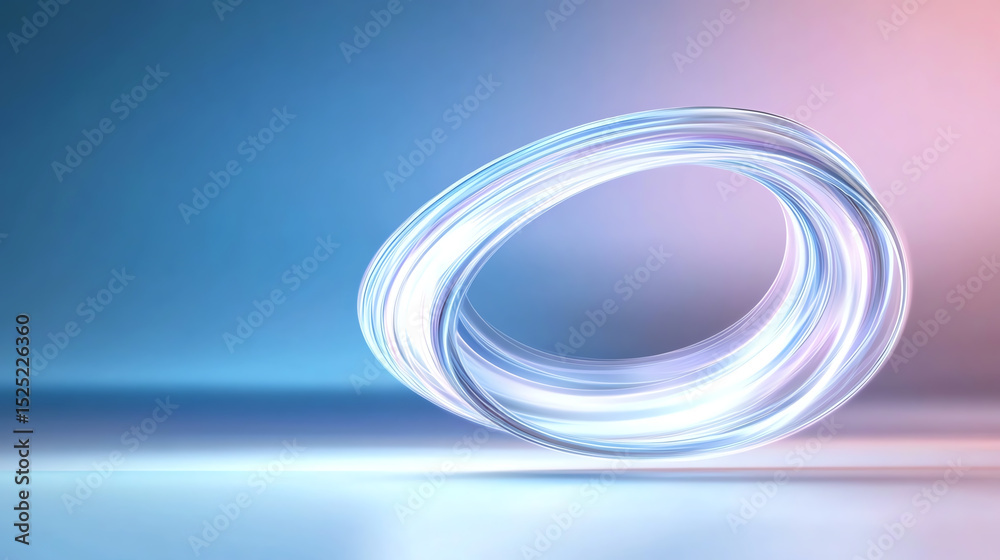 Poster abstract design featuring a swirling light effect in a blue and pink gradient background, perfect fo