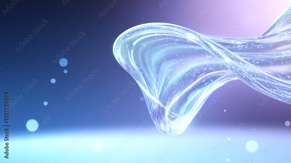 Aufkleber Abstract flowing wave of light with soft hues, creating a serene environment perfect for modern design and digital art.