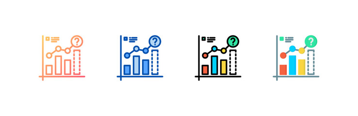 Forecasting icon set multiple style collection