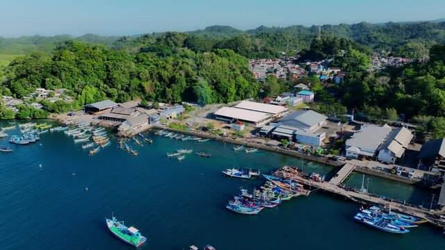 Aerial View Port in Malang, East Java Indonesia