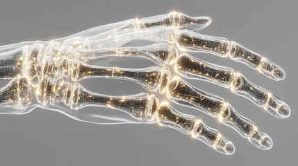 Human Hand Bone Structure X-Ray 3D Model