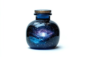 Cosmic Potion Jar with Galaxy Swirls