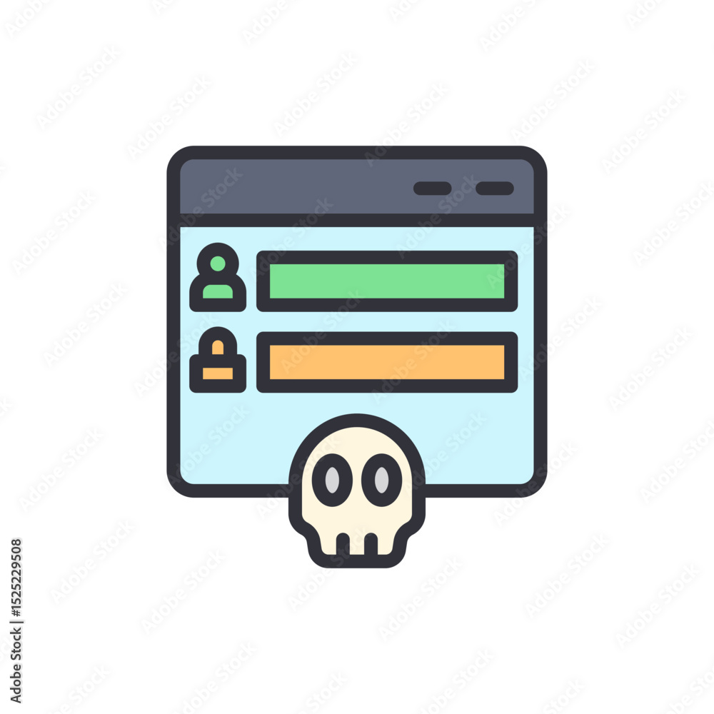 Poster data breach and hacked account warning displayed on a website interface