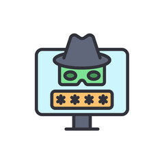 Computer Security Threat Illustration Featuring Password Protected Access