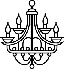 Chandelier vector  white background 