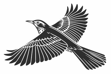 thrush sihouette black vector