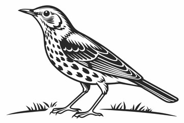 thrush sihouette black vector