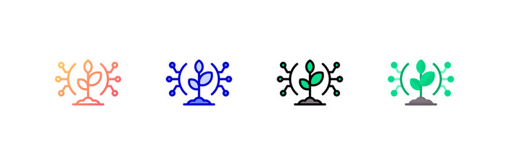 Smart Farm icon set multiple style collection