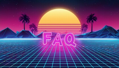 Naklejka premium faq stream panel overlay retrowave synthwave overlay