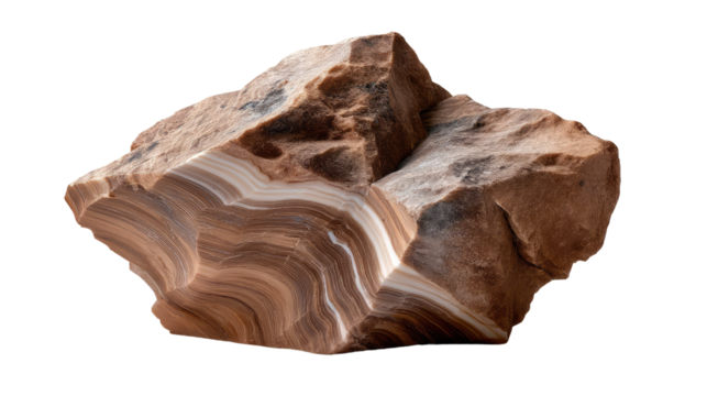 Striking Rock Formation: A raw, untouched piece of nature's art. Its intricate layers and natural texture, bathed in the soft glow, capture the essence of geological wonder.