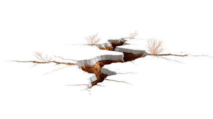 A Broken Ground: The stark image of a fractured land, a visual metaphor for vulnerability and disruption. A cracked earth.