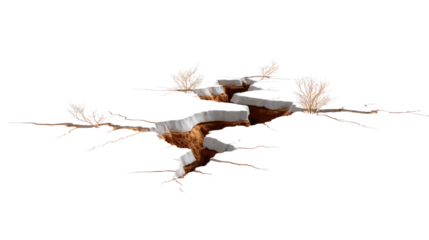 A Broken Ground: The stark image of a fractured land, a visual metaphor for vulnerability and disruption. A cracked earth.