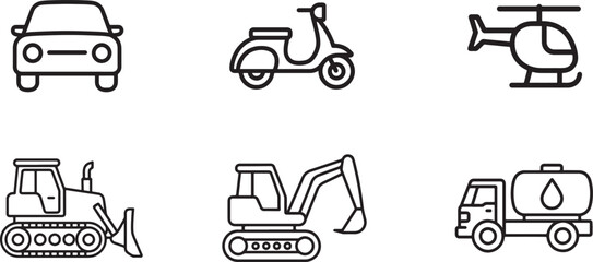 Car & Machine Icon Vector