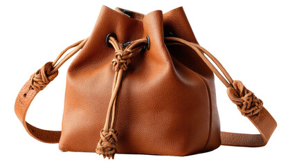 Elegant Leather Bucket Bag: A stylish, tan-colored leather bucket bag, showcasing a chic and practical design, perfect for carrying essentials with sophistication.