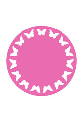 Butterfly Edged Circle Background Shape